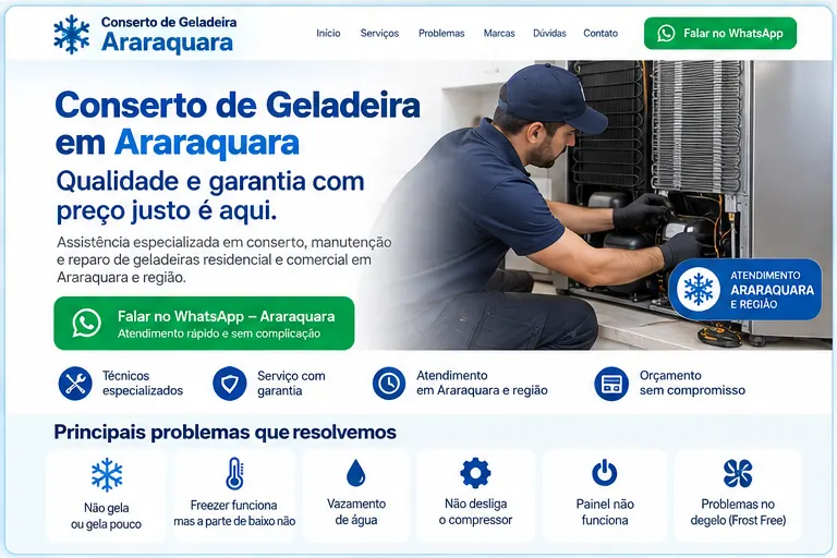 Assistência técnica e conserto de geladeira em Araraquara SP